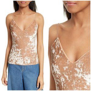 alice+olivia Shimmery Crushed Velvet Camisole M